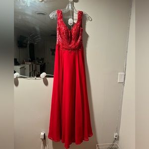 red prom dress